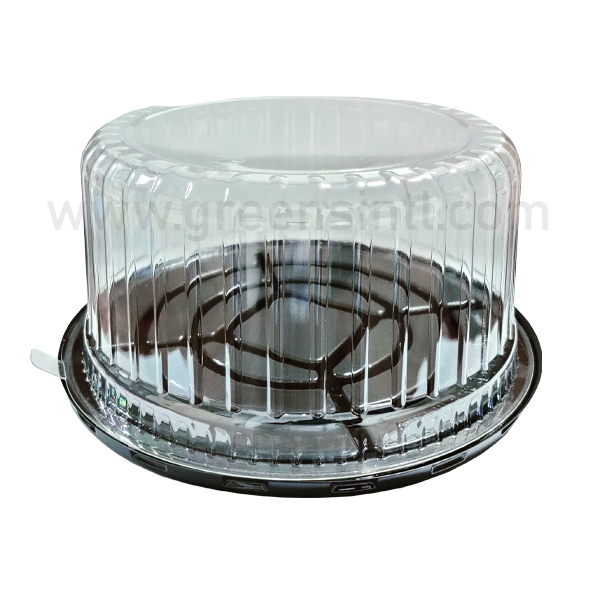 Pactiv SHOWCAKE DEEP CAKE CONTAINER, BLACK/CLEAR, FOR 8