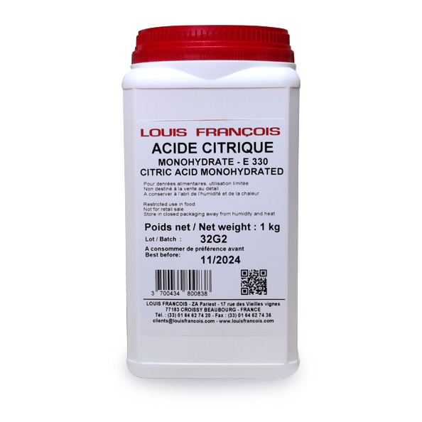 Acide Citrique E330 1 kg Louis François - Additifs alimentaires achat  acheter vente